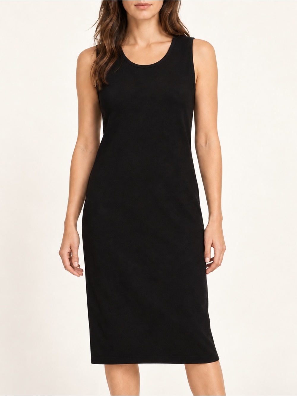 Vince Black Sleeveless Scoop Neck Midi Column Dress Size Small